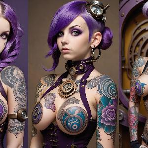 Purple SteamPunk Woman image 2