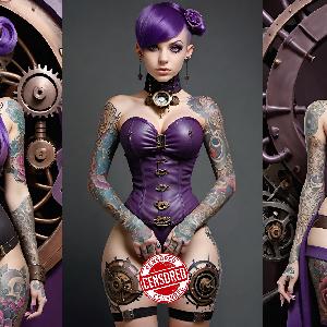 Purple SteamPunk Woman image 4