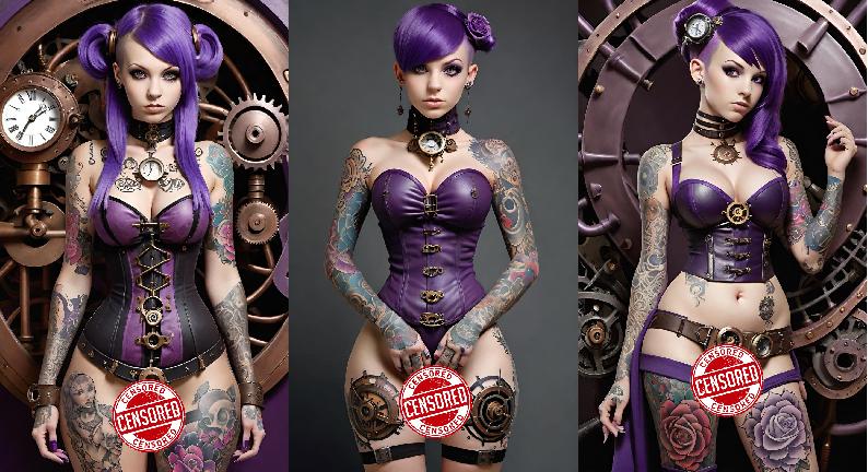 Purple SteamPunk Woman image 4