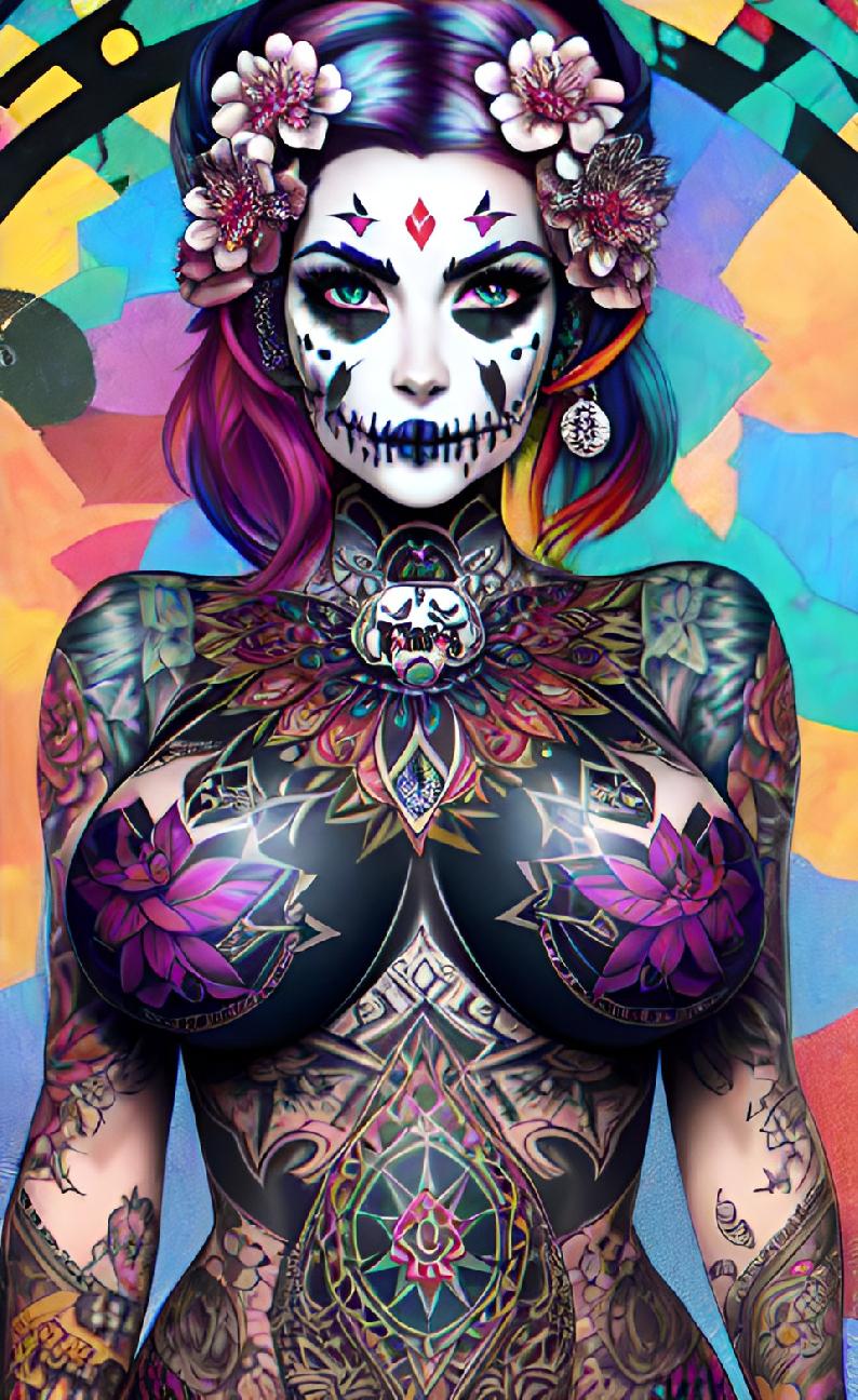 Skull Makeup Woman image 1