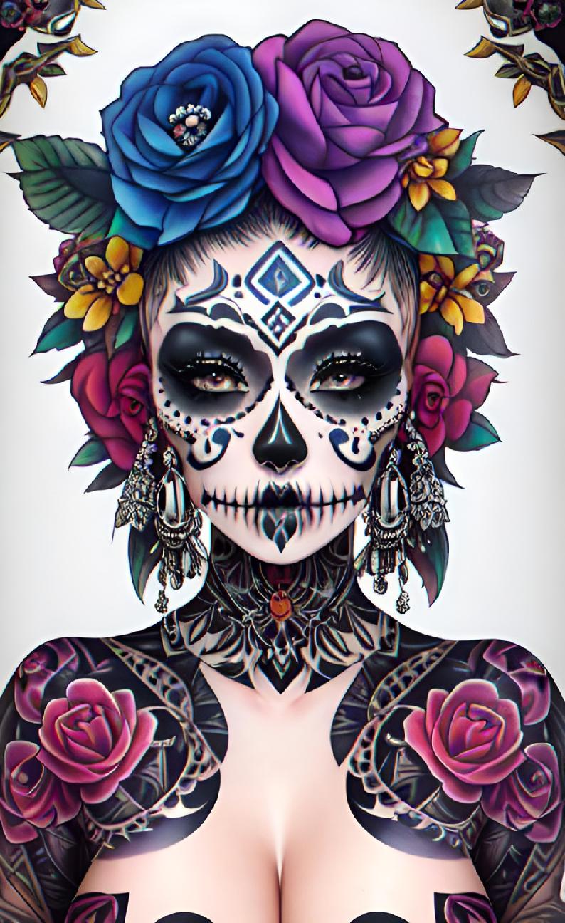 Skull Makeup Woman image 2