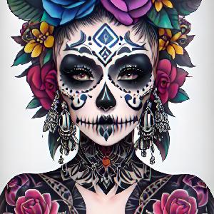 Skull Makeup Woman image 2