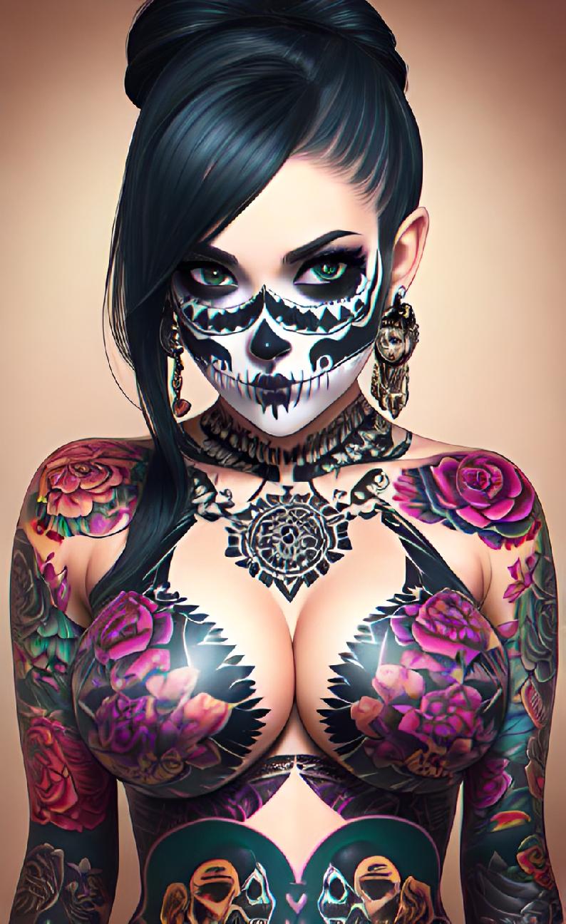 Skull Makeup Woman image 3