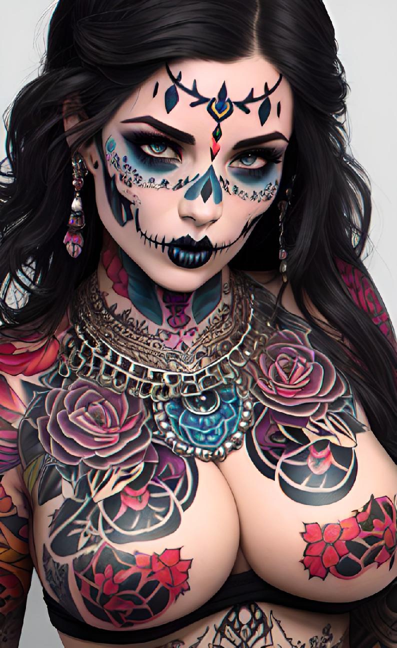 Skull Makeup Woman image 4