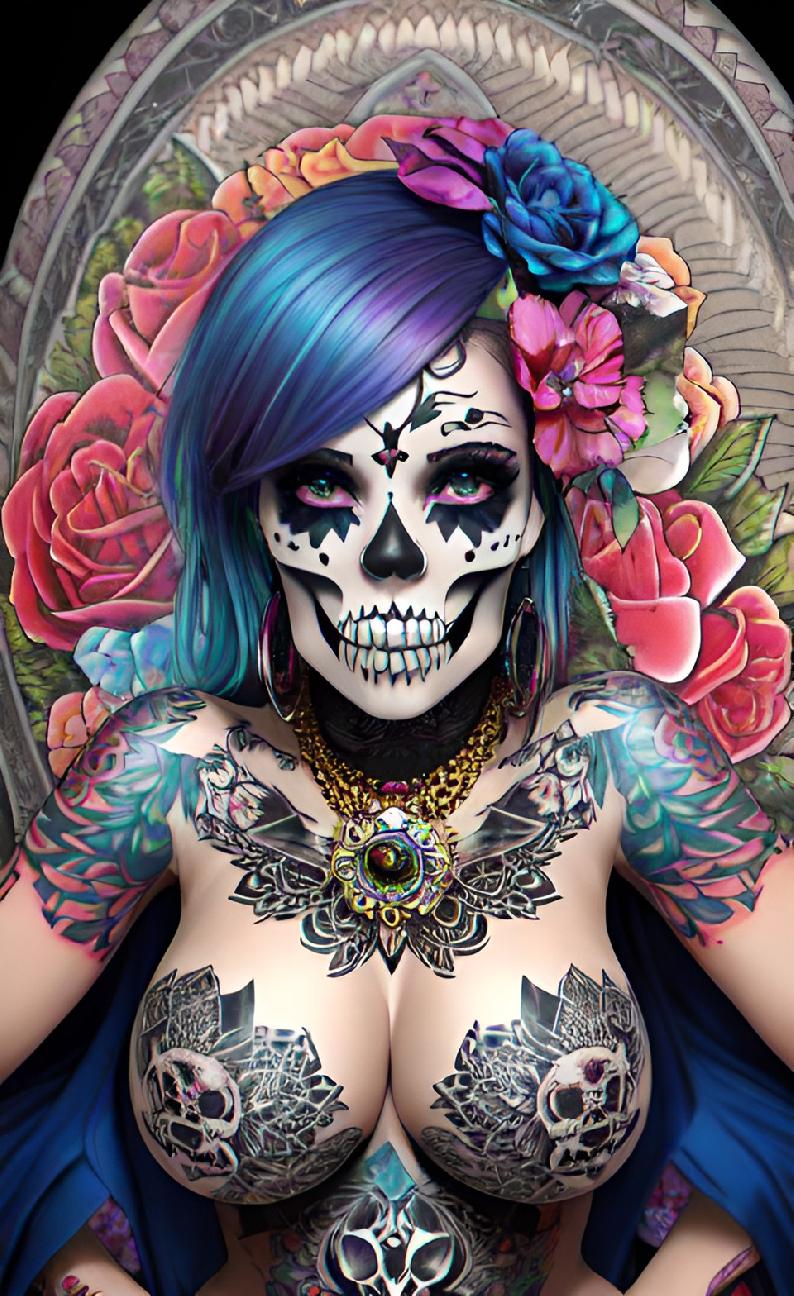 Skull Makeup Woman image 5