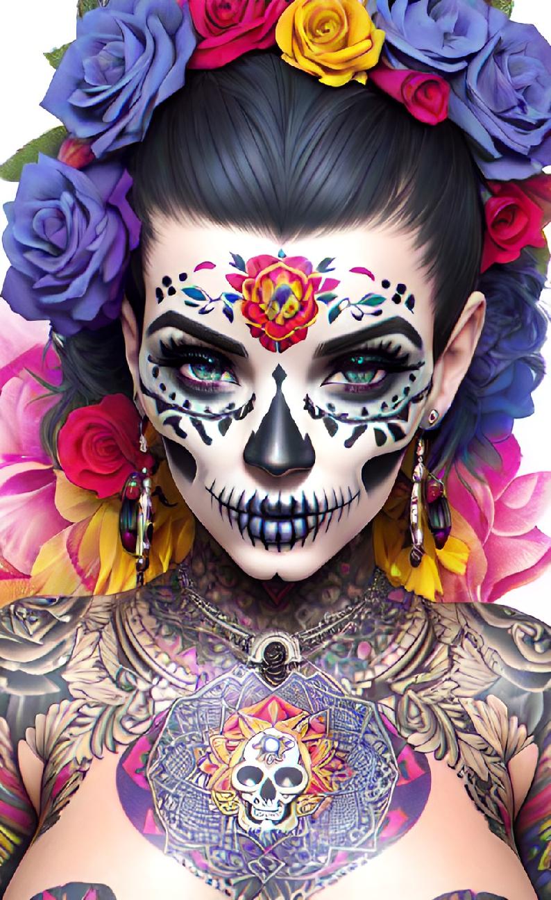 Skull Makeup Woman image 7