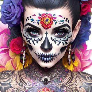 Skull Makeup Woman image 7